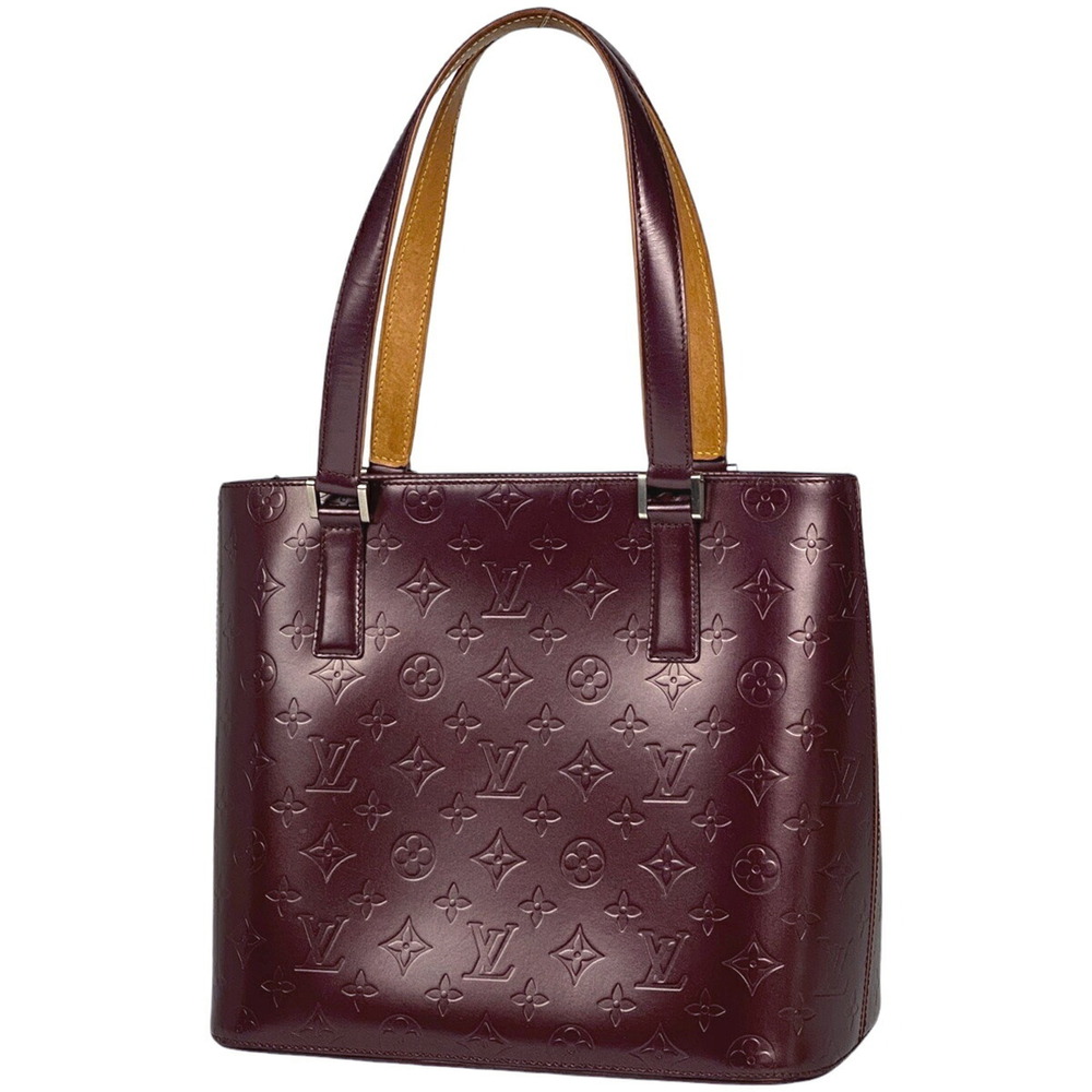 Louis Vuitton Stockton Shoulder Bag Tote Monogram Matte Violet